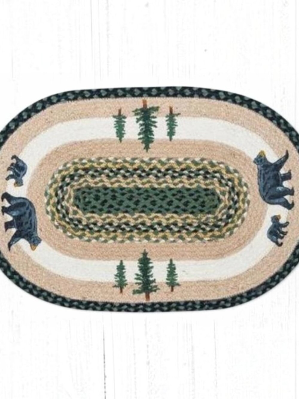 Bear Timbers Oval Braided Rug 20 x 30 by Earth Rugs